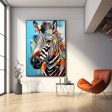 Contemporary Zebra Head Painting